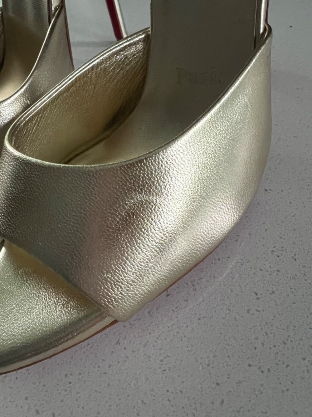 Christian Louboutin Miss Z Pointed Toe gold Metallic Sandals heels size 36 - Picture 11 of 12